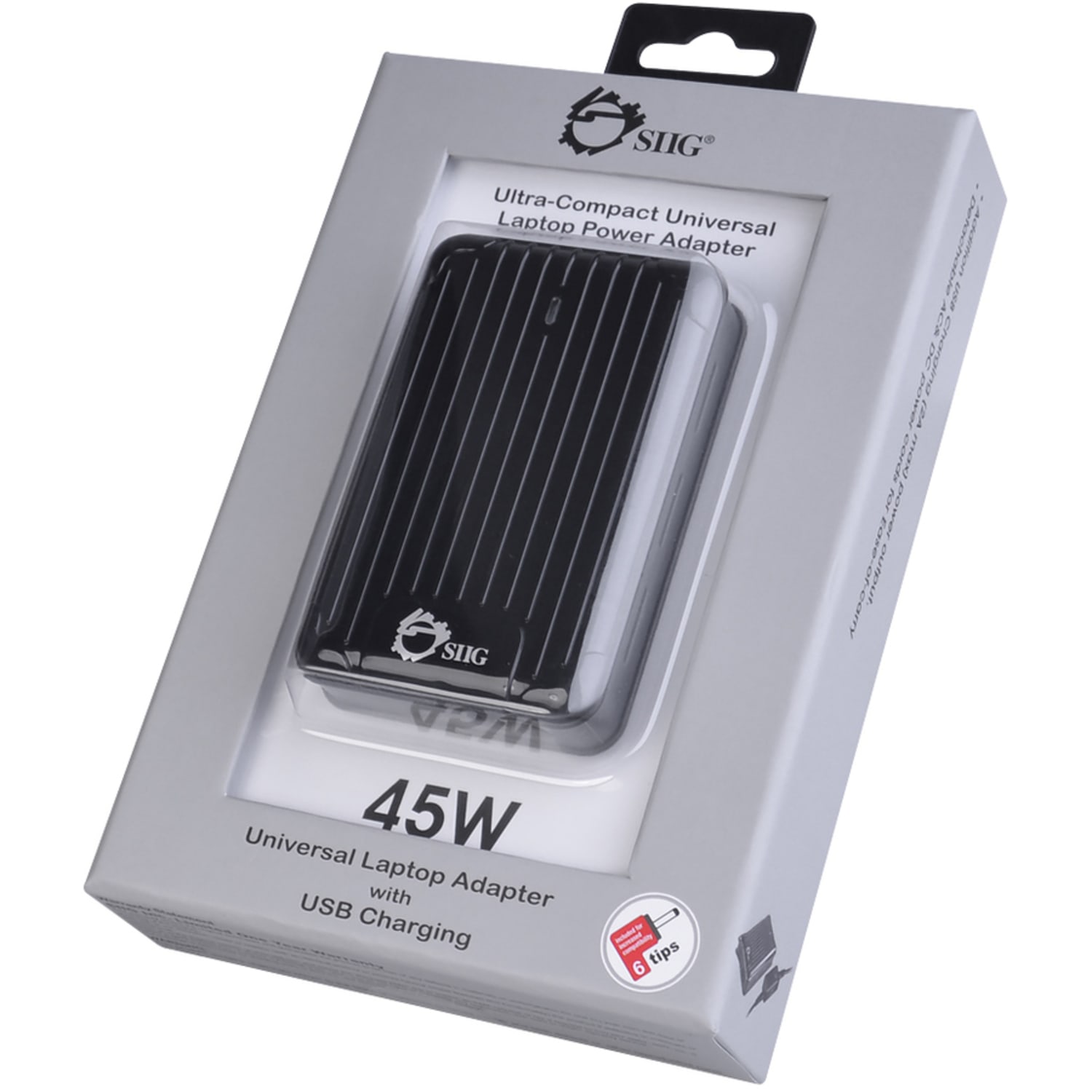 SIIG Ultra-Compact Universal Laptop Power Adapter - 45W - 45 W - 120 V AC, 230 V AC Input - Image 4