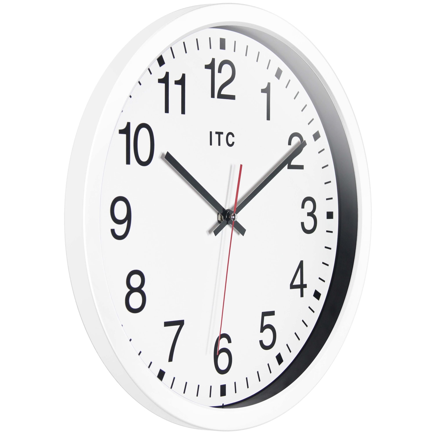 Infinity Instruments Obsidian Round Wall Clock, 18in, White - Image 3