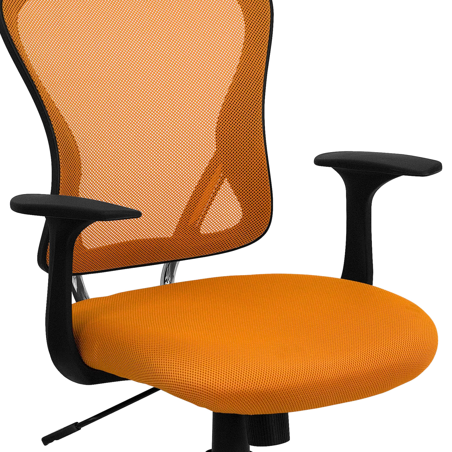 Flash Furniture Mesh MidBack Task Chair OrangeBlackChrome PopularChairscom Flash Furniture Mesh Mid Back Task Chair OrangeBlackChrome PopularChairscom