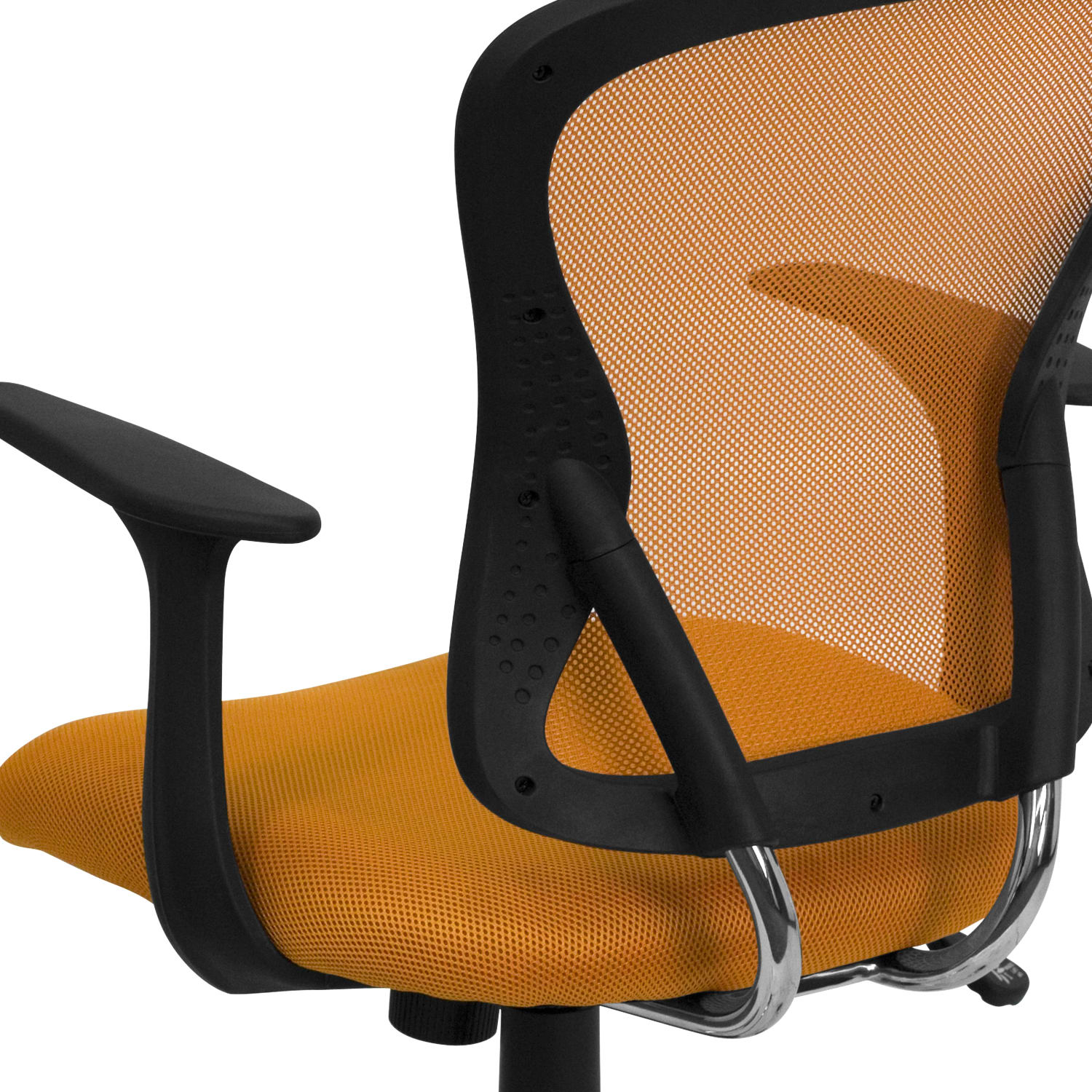 Flash Furniture Mesh MidBack Task Chair OrangeBlackChrome PopularChairscom Flash Furniture Mesh Mid Back Task Chair OrangeBlackChrome PopularChairscom
