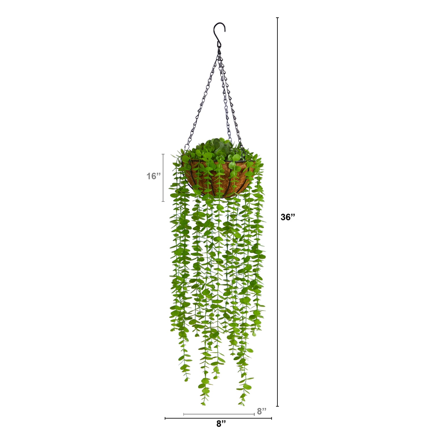 Nearly Natural Eucalyptus 36inH Artificial Plant With Hanging Basket, 36inH x 8inW x 8inD, Green/Brown - Image 3