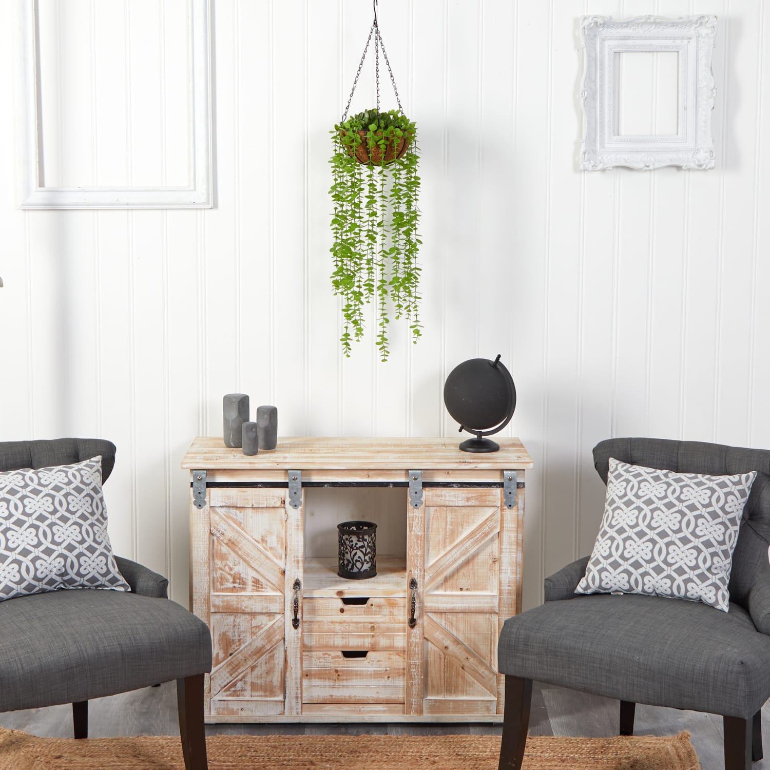 Nearly Natural Eucalyptus 36inH Artificial Plant With Hanging Basket, 36inH x 8inW x 8inD, Green/Brown - Image 5