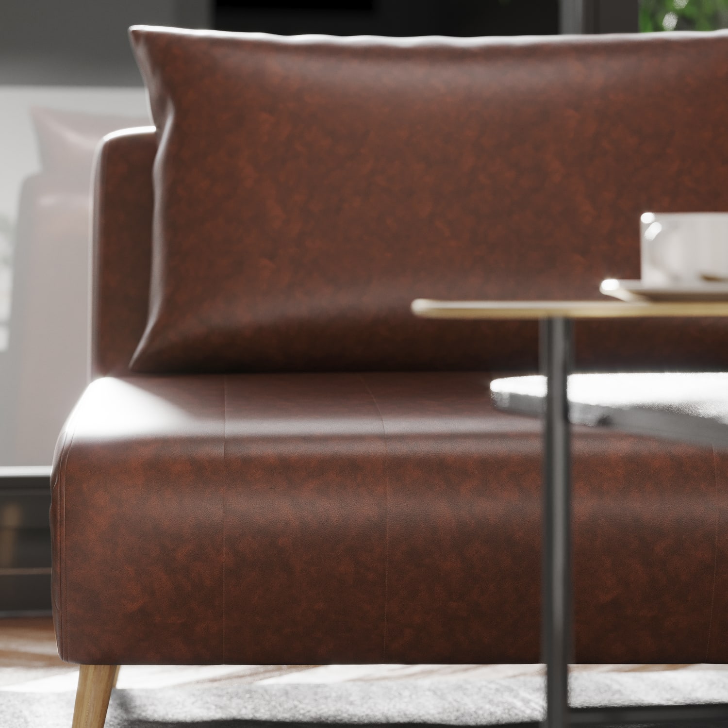 Flash Furniture Shaw Convertible Tri Fold Leathersoft Sleeper Guest Chair Brown PopularChairscom