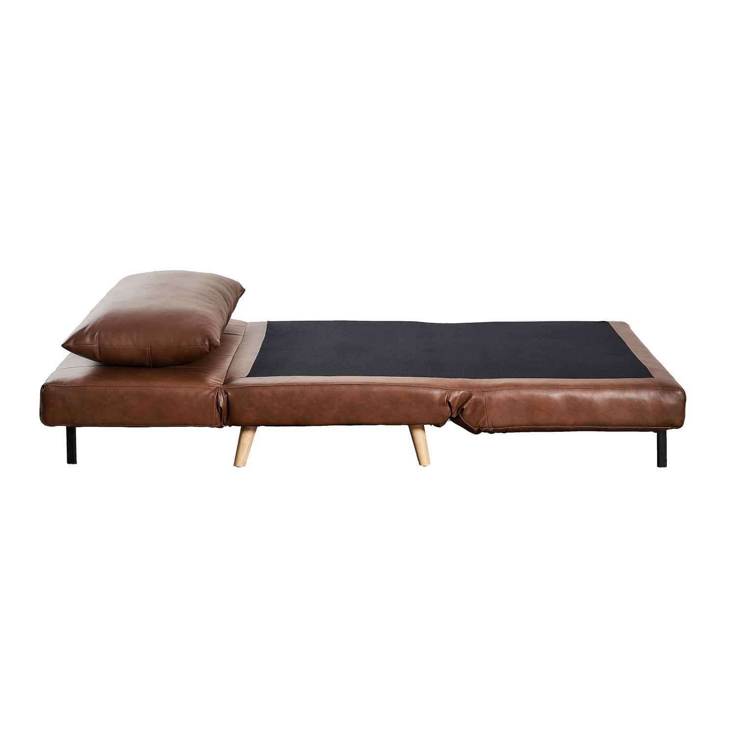 Flash Furniture Shaw Convertible Tri Fold Leathersoft Sleeper Guest Chair Brown PopularChairscom