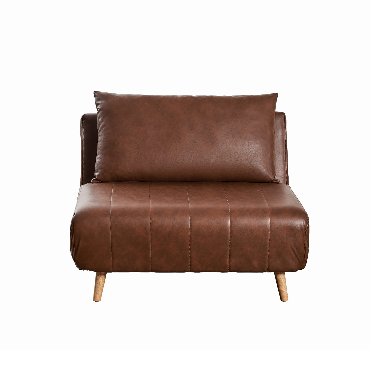Flash Furniture Shaw Convertible Tri Fold Leathersoft Sleeper Guest Chair Brown PopularChairscom