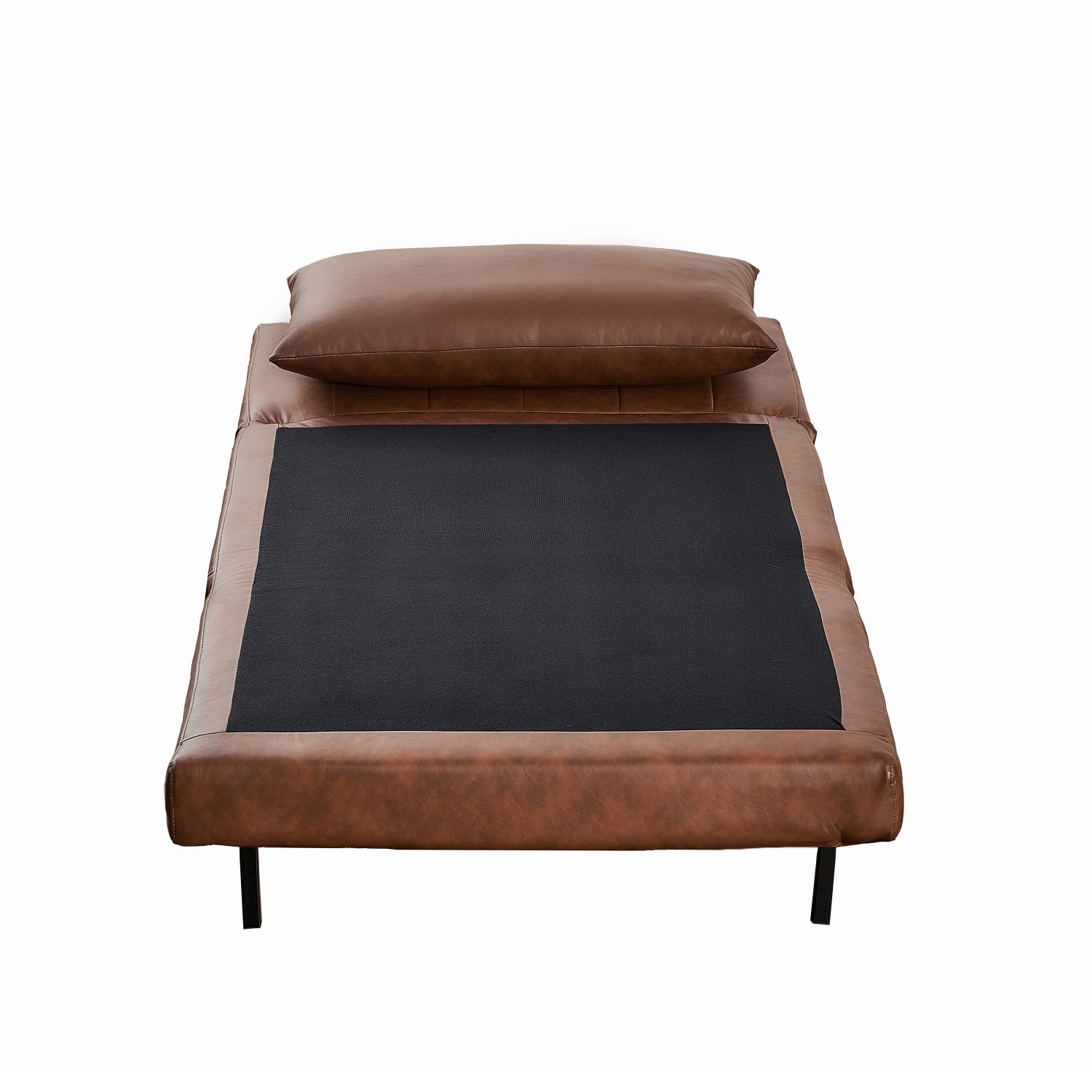 Flash Furniture Shaw Convertible Tri Fold Leathersoft Sleeper Guest Chair Brown PopularChairscom