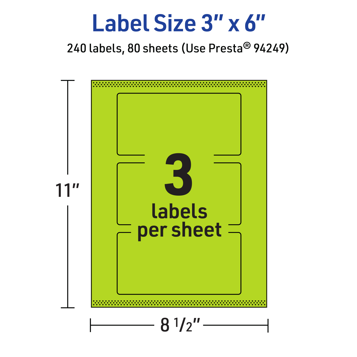 Avery Print-To-The-Edge Labels With Sure Feed Technology, 94249-BGP80, Rectangle, 3in x 6in, Matte Bright Green, Pack of 240 - Image 6