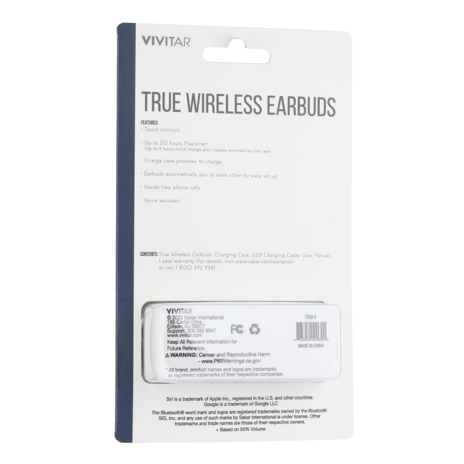 Vivitar True Wireless Earbuds, White, NIL8002-WHT-STK-24 - Image 3