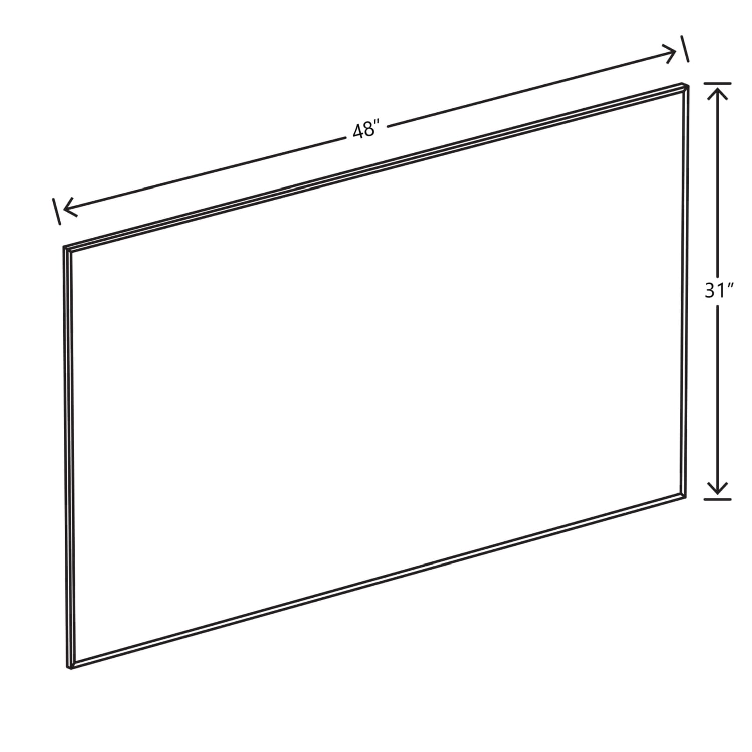 HON Magnetic Markerboard, 48in x 31in, White, Silver Plastic Frame - Image 3
