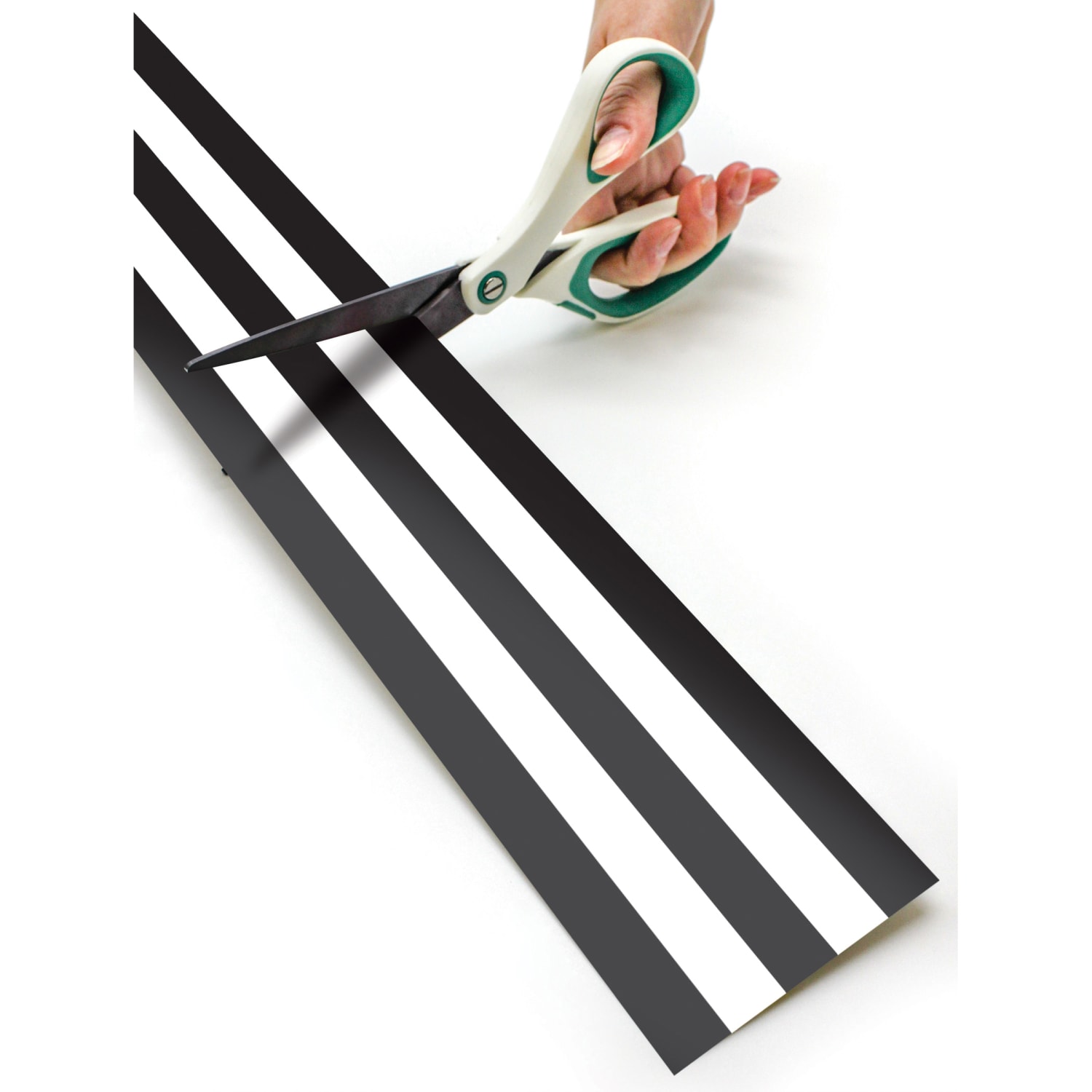 Teacher Created Resources Straight Rolled Border Trim, Black & White Stripes, 50' Per Roll, Pack Of 3 Rolls - Image 4