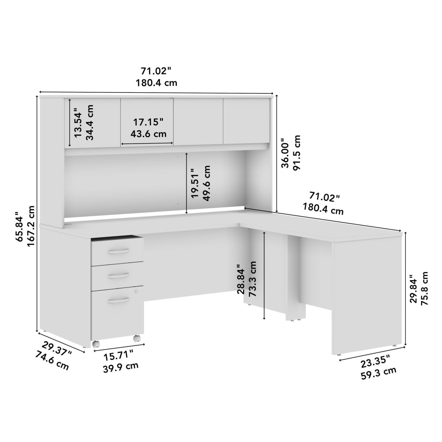 Bush Business Furniture Studio C 72inW L-Shaped Desk With Hutch And Mobile File Cabinet, Natural Elm, Standard Delivery - Image 4