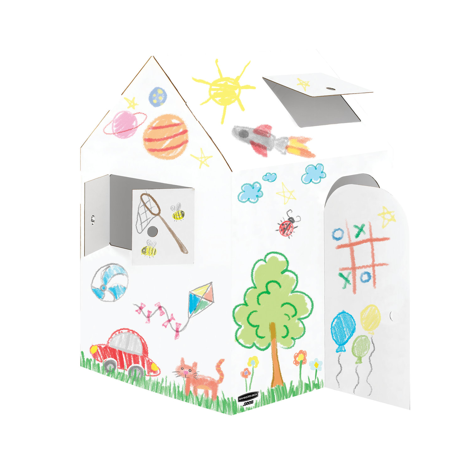 Bankers Box At Play Playhouse, 48inH x 32inW x 38inD, White - Image 3