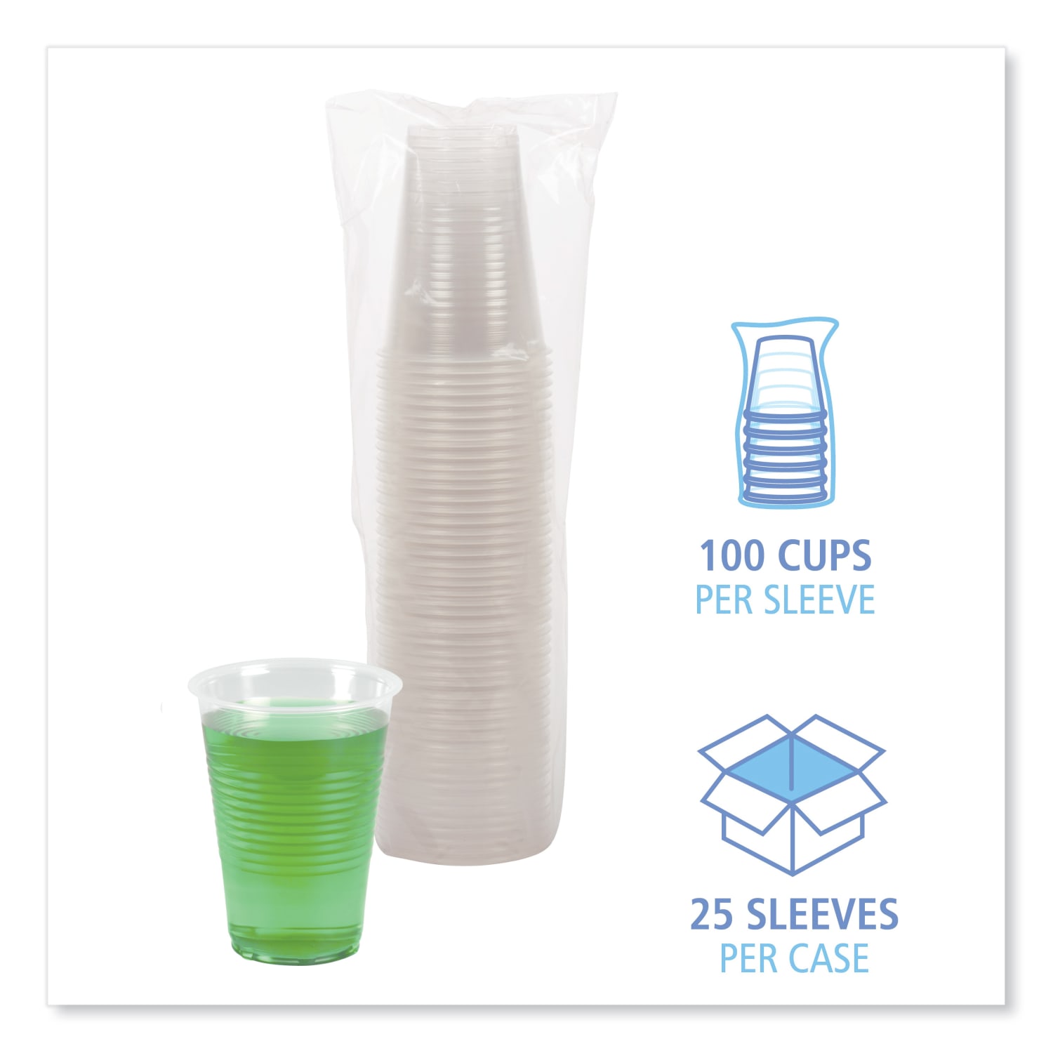 Boardwalk Plastic Cold Cups, 14 Oz, Clear, 20 Cups Per Sleeve, Carton Of 50 Sleeves - Image 5