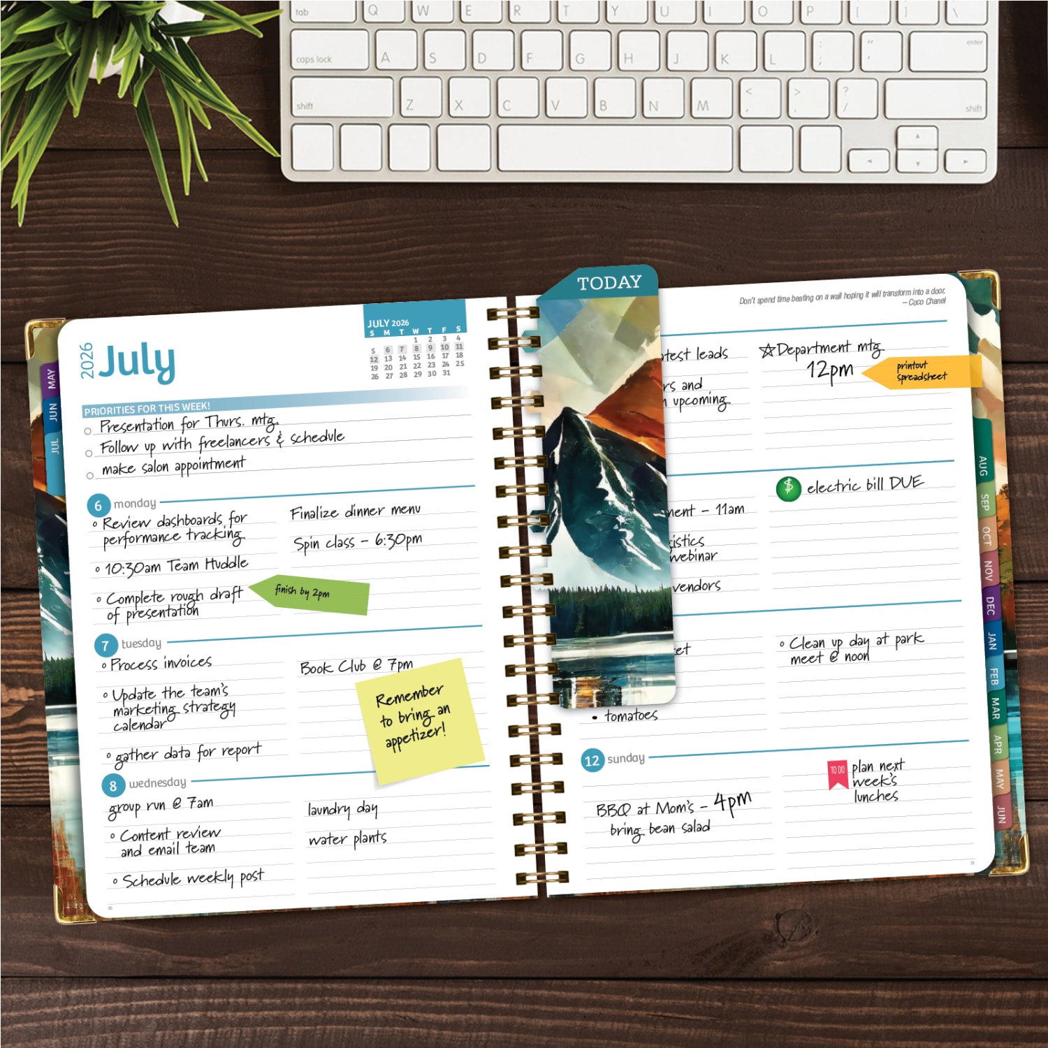 2026-2027 Excello Brands 14-Month Academic Year Hardcover Weekly/Monthly Fashion Planner, 8-1/2in x 11in, Lake View, May To June, Total Qty 1 - Image 4