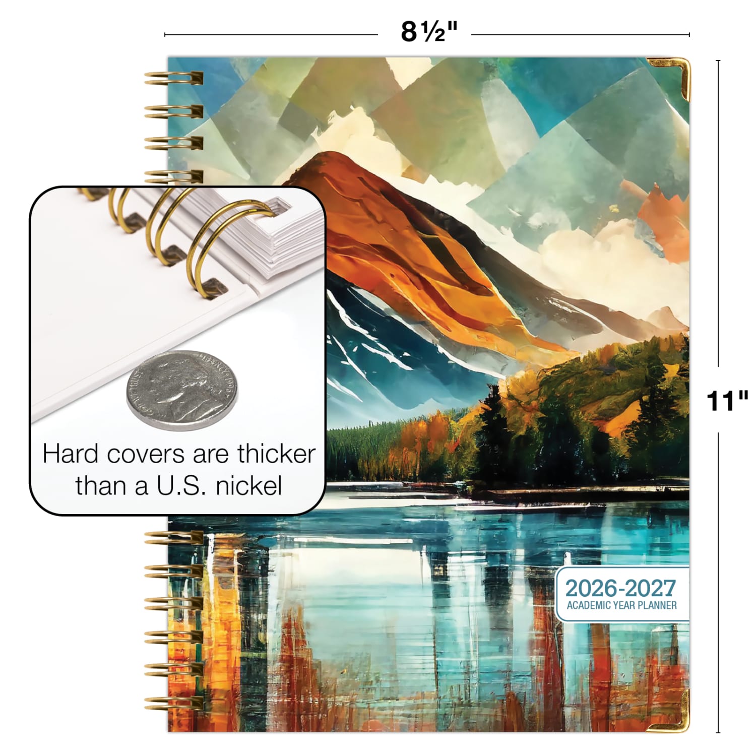 2026-2027 Excello Brands 14-Month Academic Year Hardcover Weekly/Monthly Fashion Planner, 8-1/2in x 11in, Lake View, May To June, Total Qty 1 - Image 5