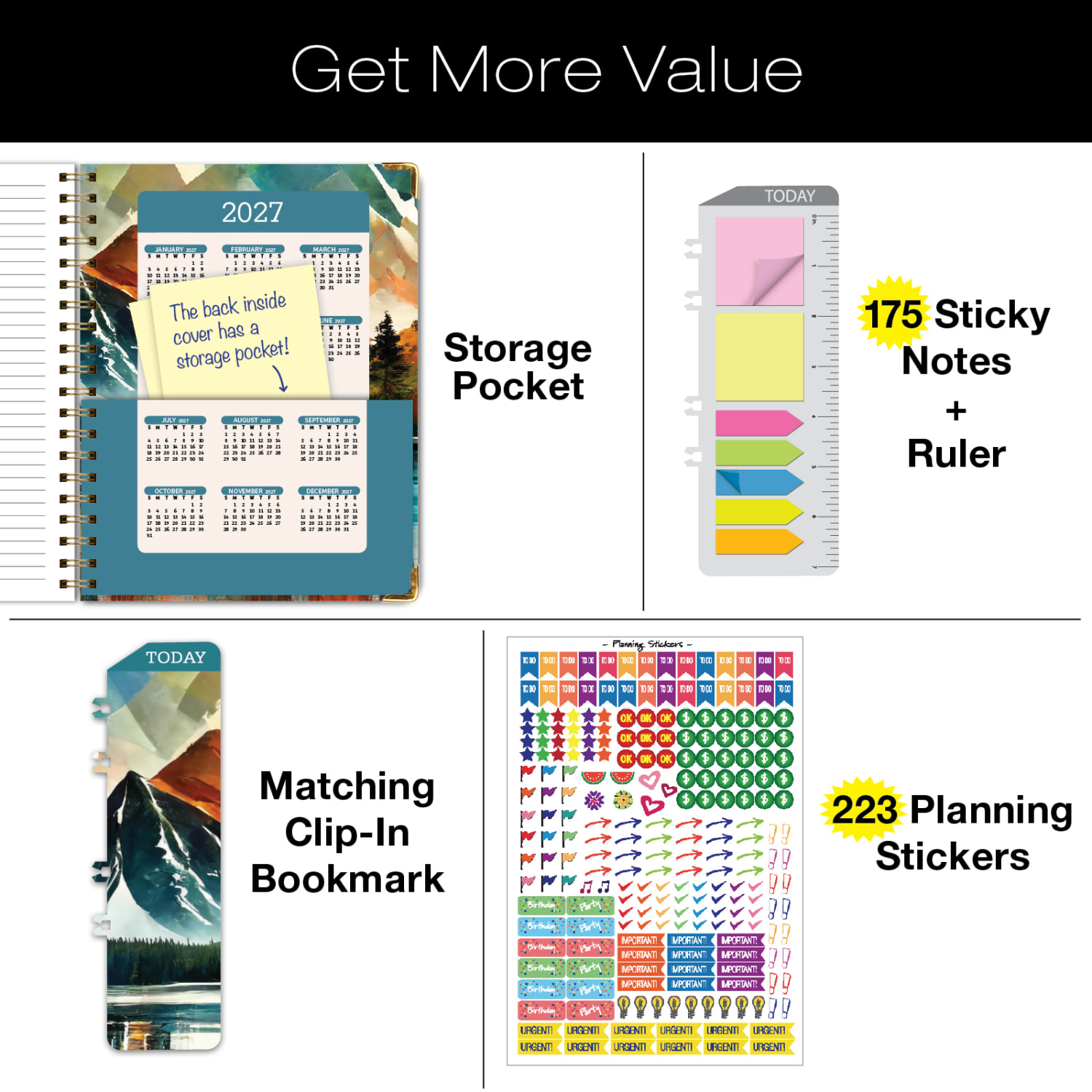 2026-2027 Excello Brands 14-Month Academic Year Hardcover Weekly/Monthly Fashion Planner, 8-1/2in x 11in, Lake View, May To June, Total Qty 1 - Image 6