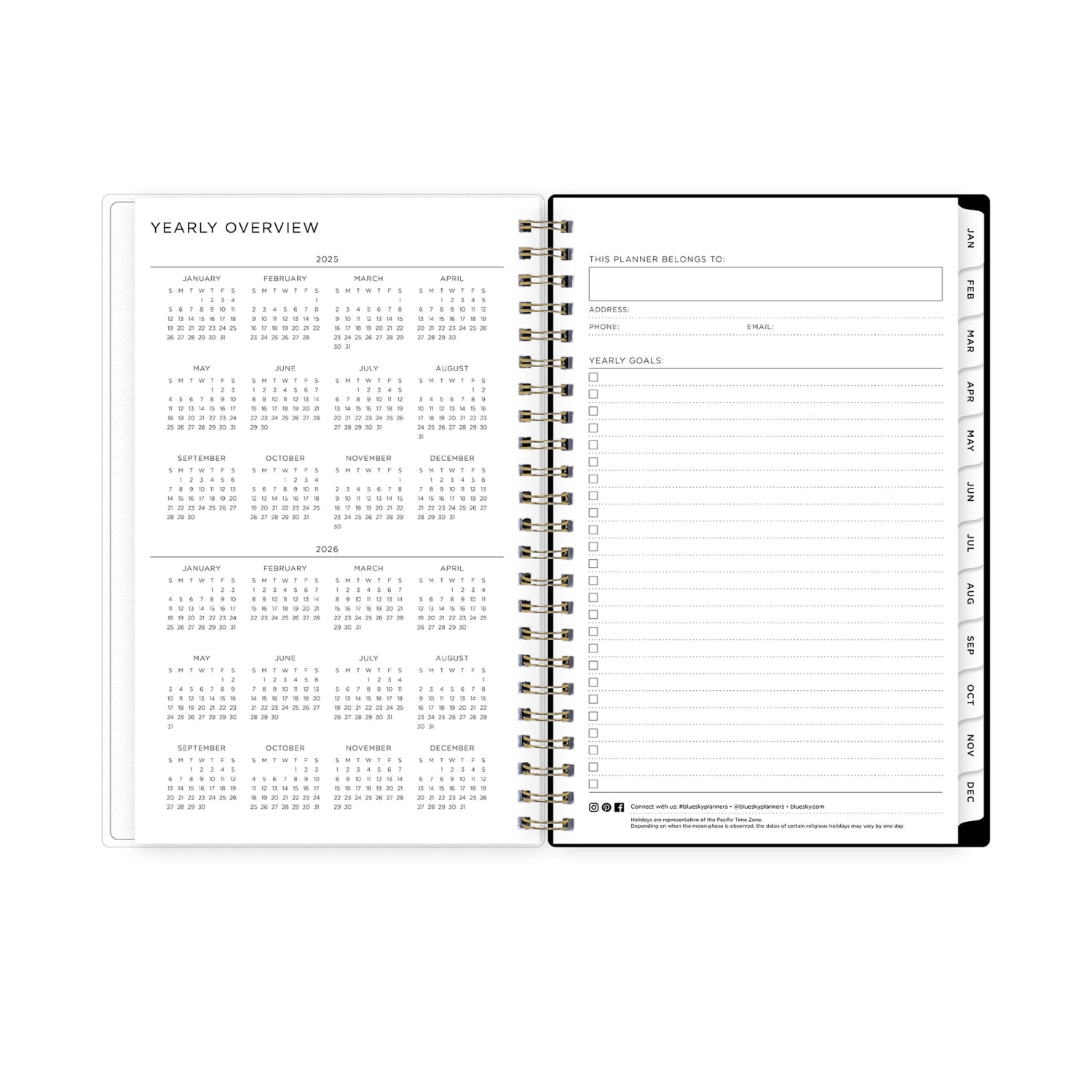 2025-2026 Blue Sky Weekly/Monthly Academic Planner, 5in x 8in, Stripes Chunky, July 2025 To June 2026, 149047 - Image 6