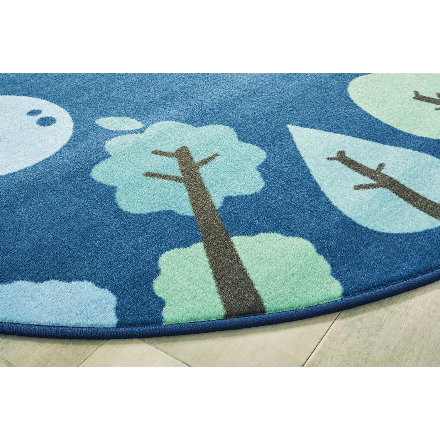 Carpets for Kids KIDSoft Tranquil Trees Decorative Round Rug, 6ft x 6ft, Blue - Image 3