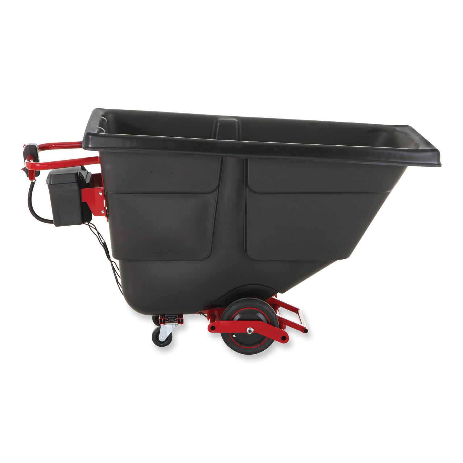 Rubbermaid Commercial Motorized Roto Tilt Truck, 202 gal, 1,000 lb Capacity, Plastic, Black