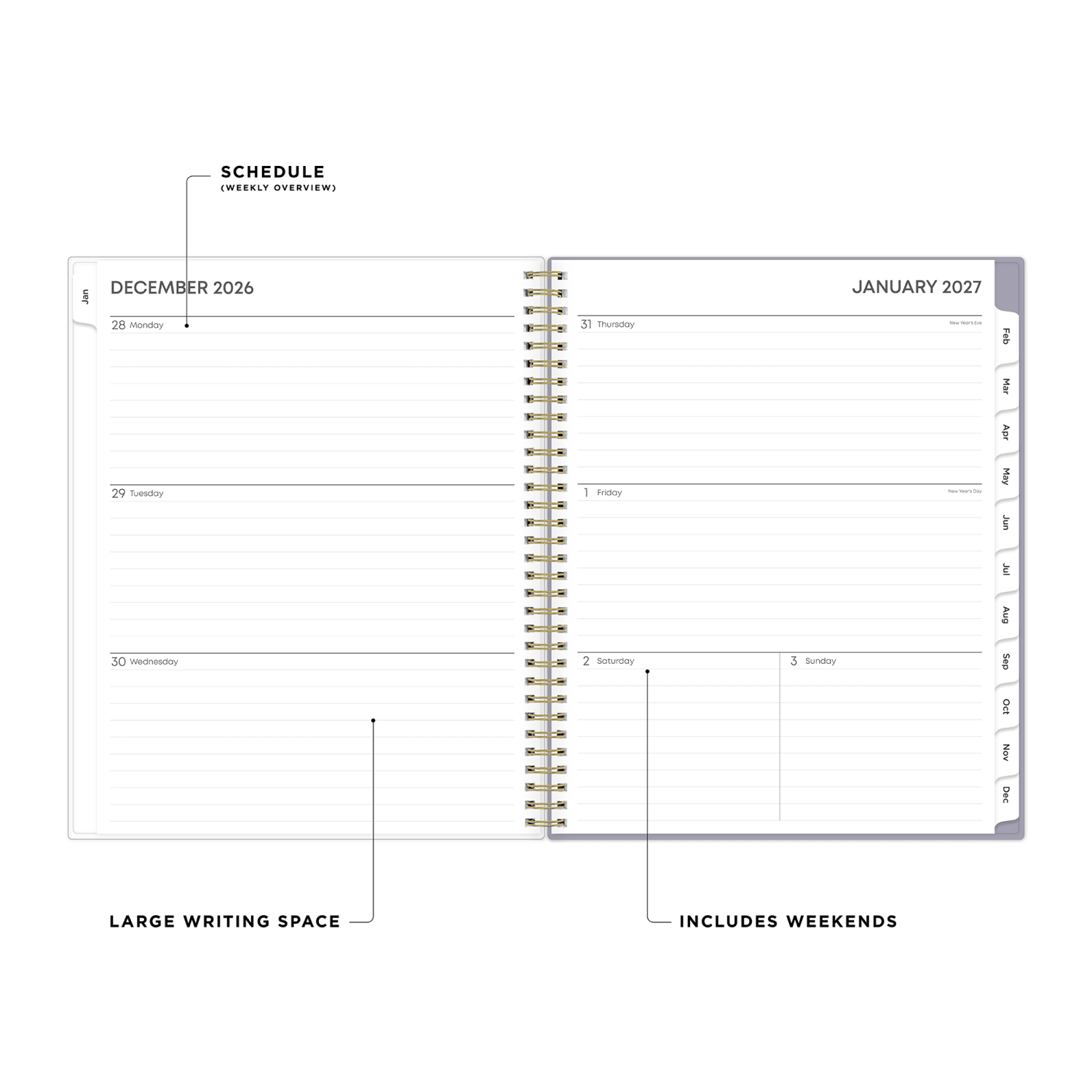 2027 Blue Sky Tula Weekly/Monthly Planning Calendar, 8.5x11, 0%, PP, Jan-Dec, RY27 - Image 3