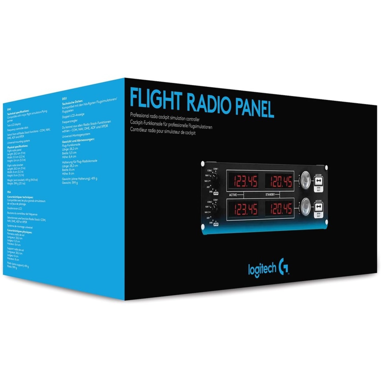 Saitek Flight Radio Panel Professional Simulation Radio Controller - Cable - USB - PC - Black - Image 5