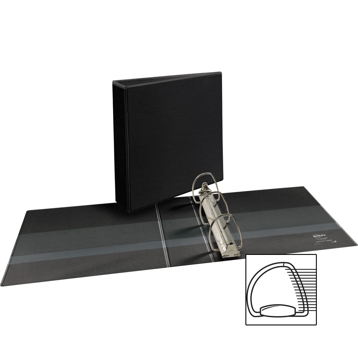 Avery Durable View Binders- 3in Ring, 8 1/2in x 11in, Black, Pack Of 3 - Image 3