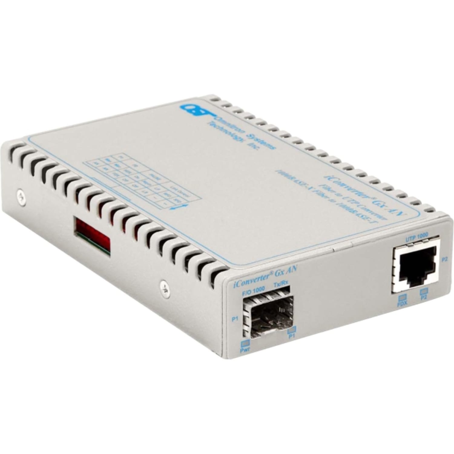 Omnitron iConverter 1000Mbps Gigabit Ethernet Fiber Media Converter RJ45 SFP - 1x 1000BASE-T; 1x 1000BASE-X (SFP); Standalone - 8519N-0-A - Image 4