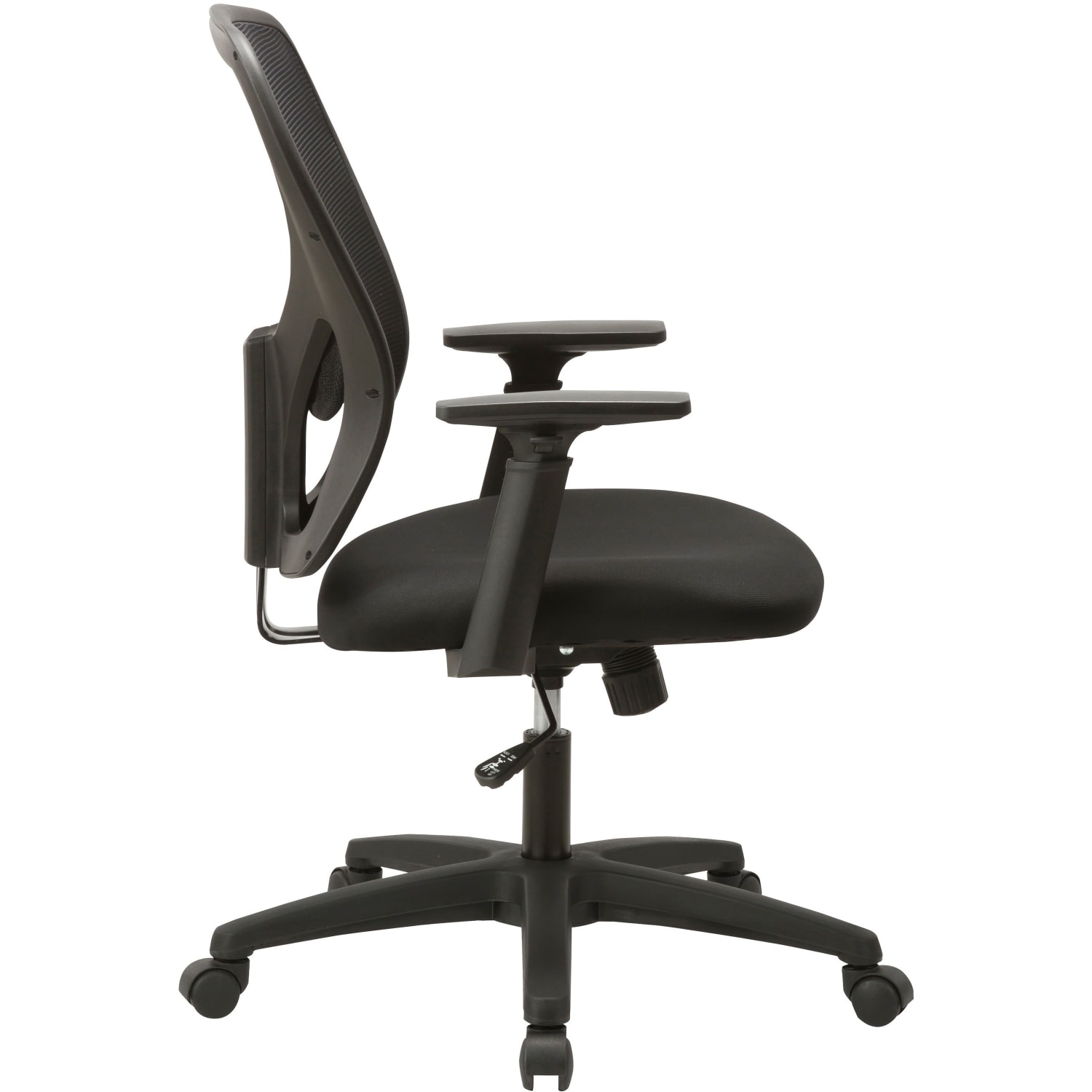 Lorell Mid-Back Mesh/Fabric Task Chair, Black - Image 5