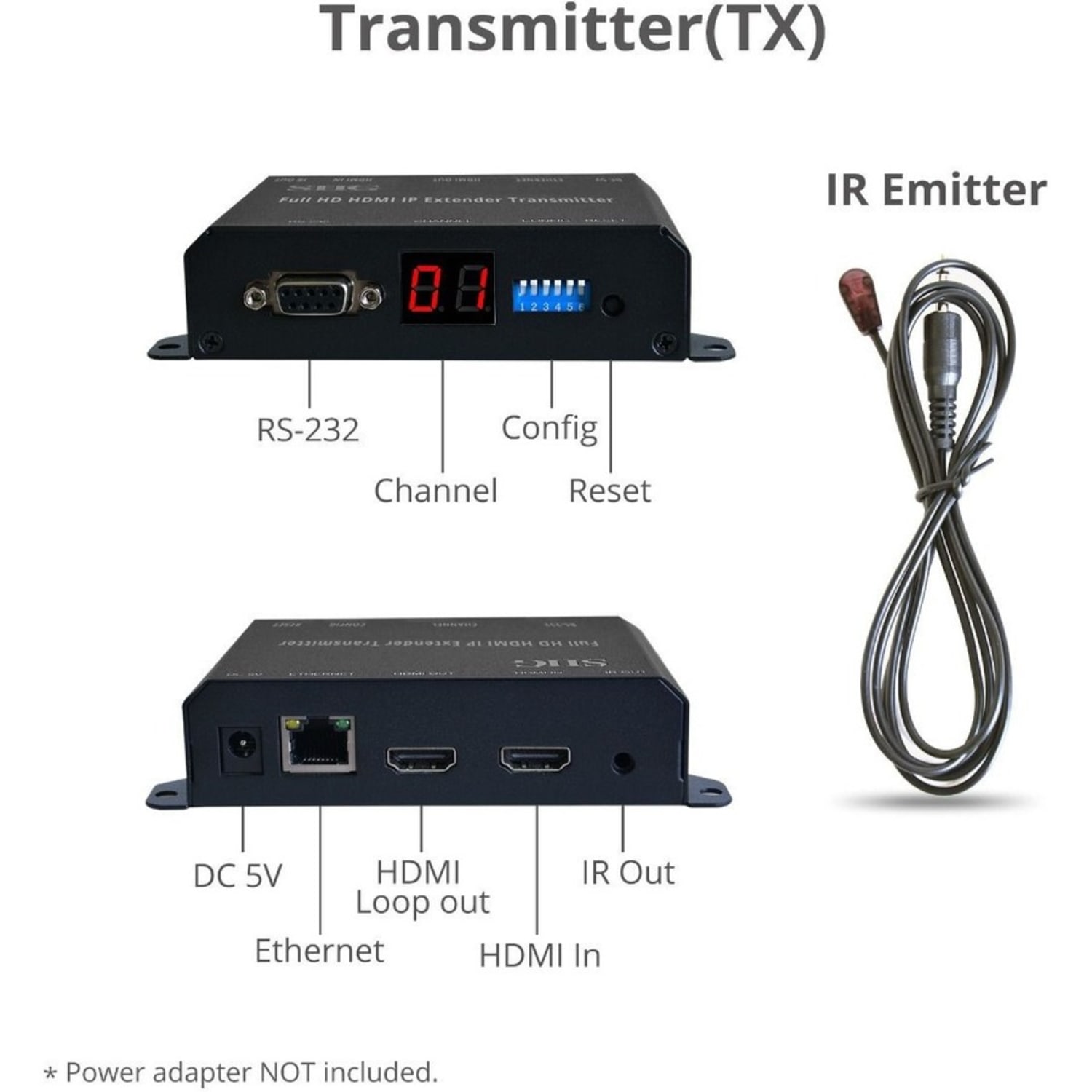 SIIG Full HD HDMI Extender over IP with PoE/RS 232 & IR Encoder - Image 3
