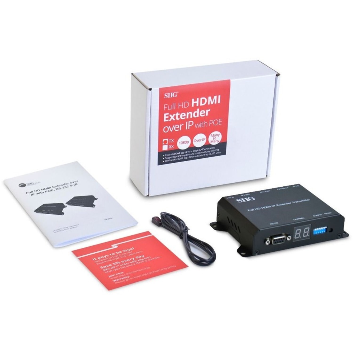 SIIG Full HD HDMI Extender over IP with PoE/RS 232 & IR Encoder - Image 4