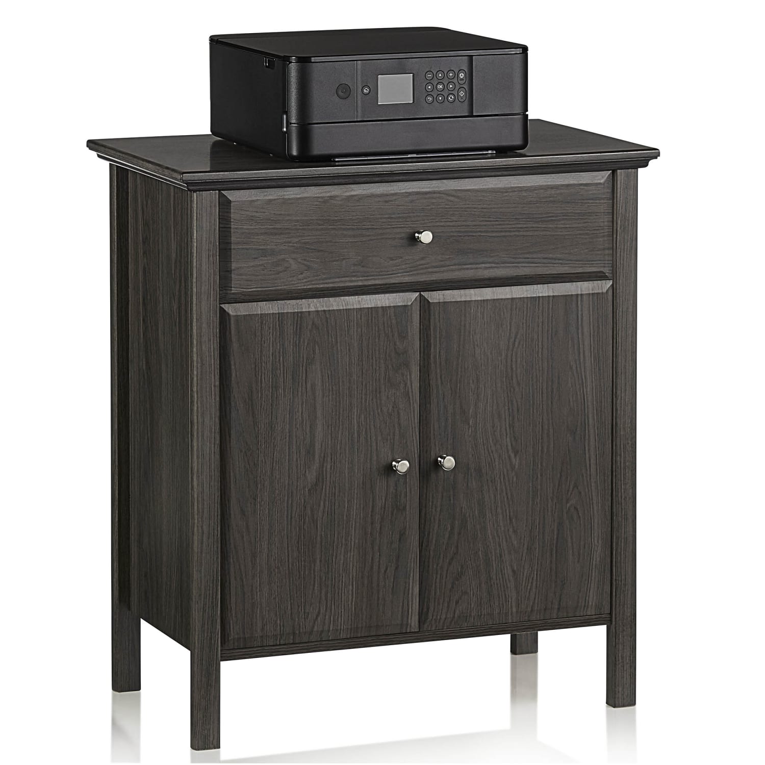 Realspace Chase 30-1/8inH x 26-7/8inW x 15-3/4inD Storage Cabinet/Printer Stand, Coastal Gray - Image 4