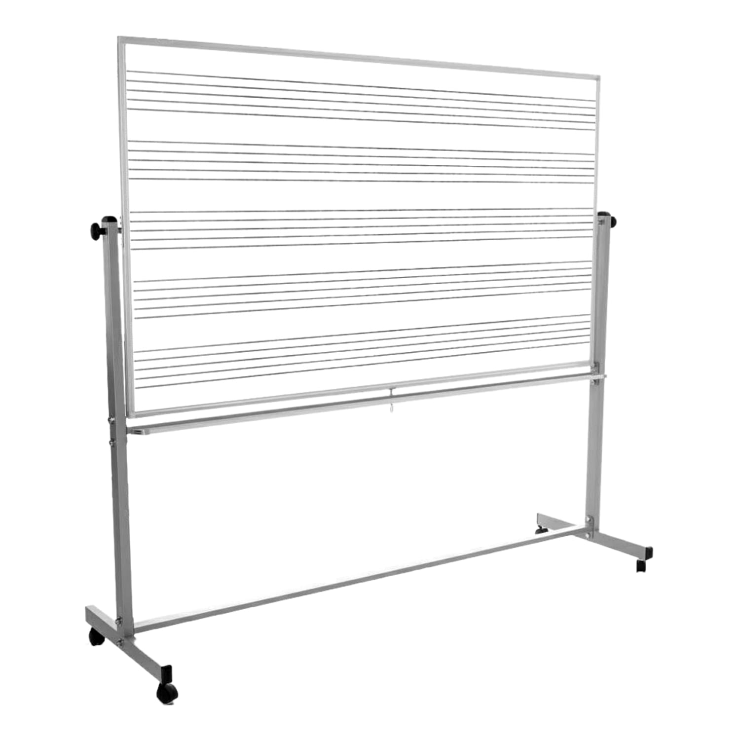 Luxor Magnetic Double-Sided Mobile Music Dry-Erase Whiteboard, 72in x 48in, Aluminum Frame With Silver Finish, MB7248MM