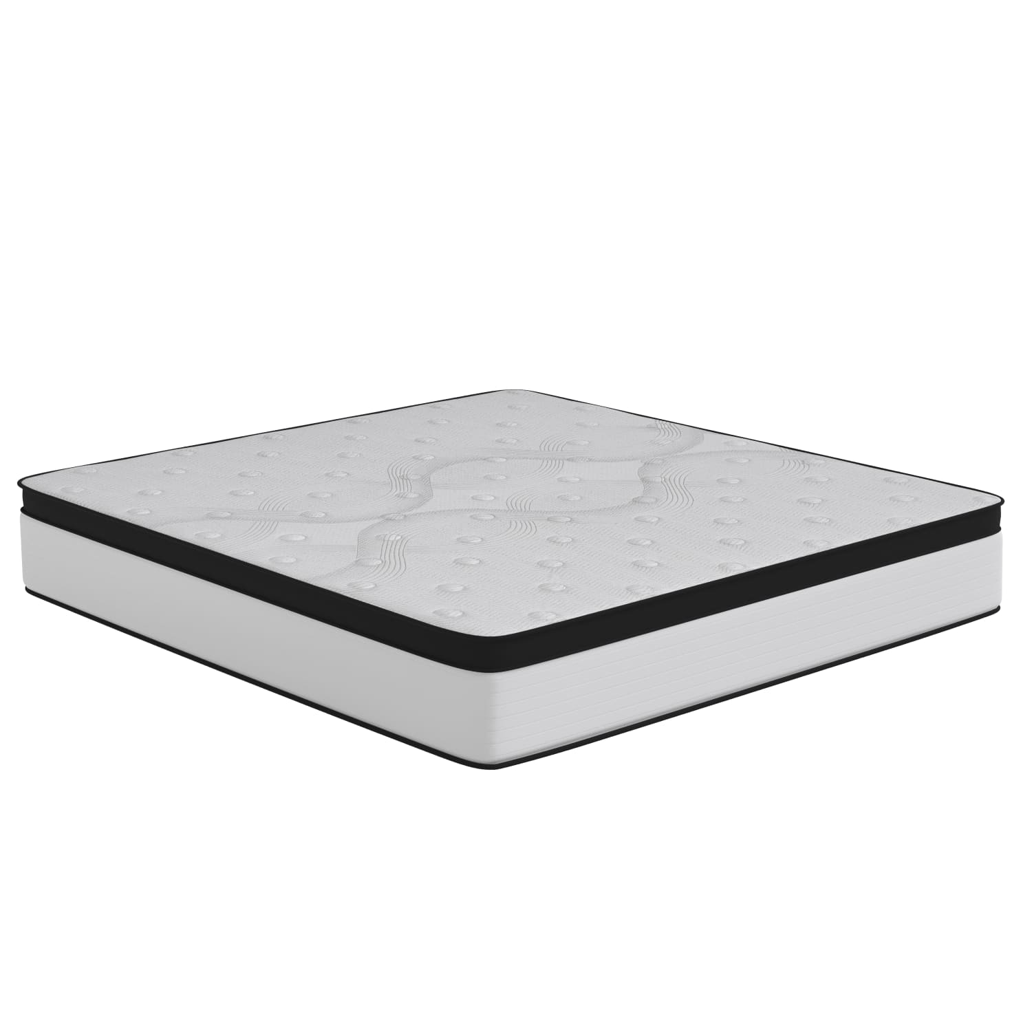 Flash Furniture Capri Comfortable Sleep Firm CertiPUR-US Certified Hybrid Pocket Spring Mattress, King, 12inH x 76inW x 80inL, White - Image 3