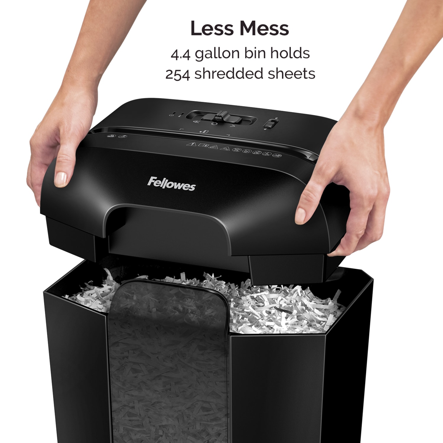 Fellowes Powershred LX 45 8-Sheet Personal Cross-Cut Shredder, Black - Image 6