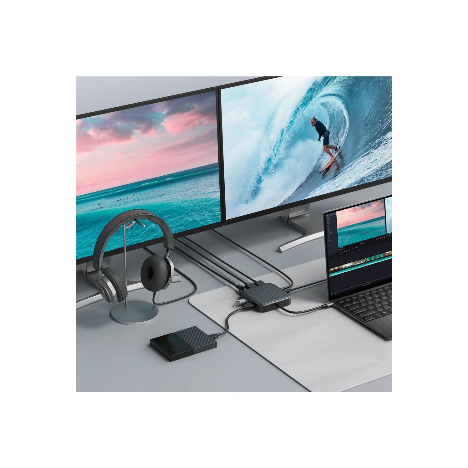 HyperDrive USB4 Mobile Dock, 8/10inH x 3-3/10inW x 3-3/10inD, Gray, HD583 - Image 4