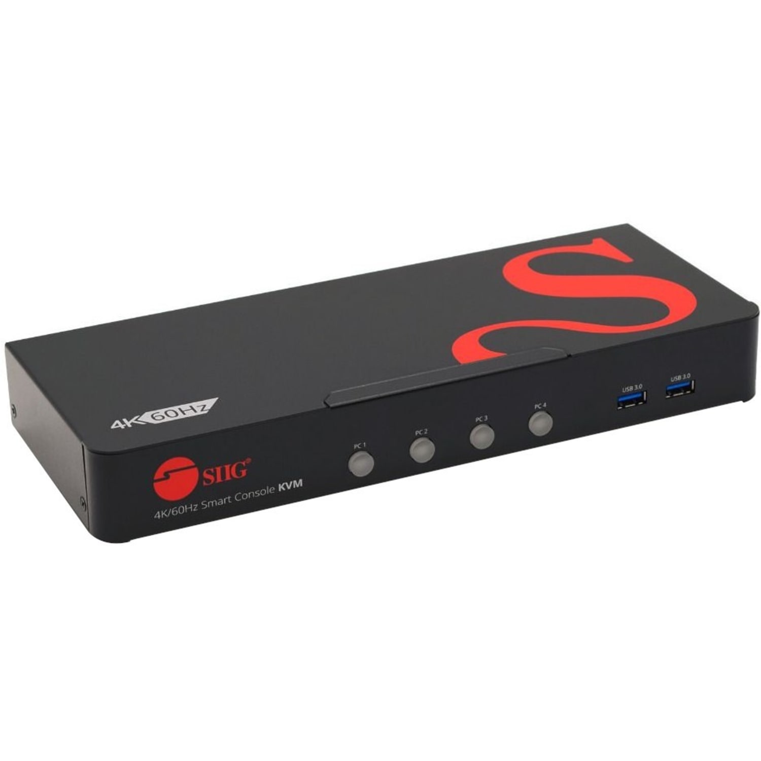 SIIG 4 Port 4K 60HZ DisplayPort 1.2 KVM Switch With USB 3.0 Hub/Audio/Hotkey/Manual Switching - Image 3