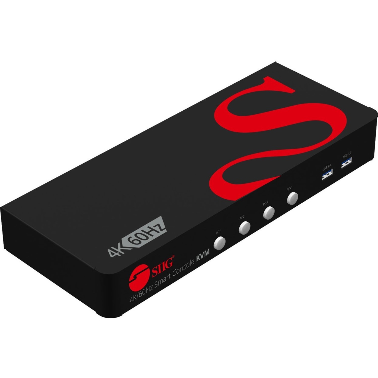 SIIG 4 Port 4K 60HZ DisplayPort 1.2 KVM Switch With USB 3.0 Hub/Audio/Hotkey/Manual Switching - Image 5