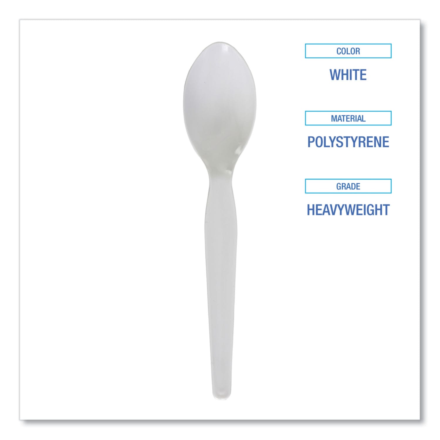 Boardwalk Heavyweight Polystyrene Cutlery, Teaspoons, 6-3/16inL, White, Carton Of 1,000 Teaspoons - Image 4