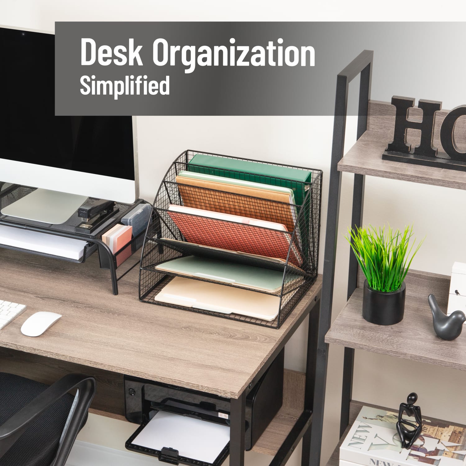Mind Reader 6-Tier Fan-Shaped Desktop File Organizer, 11-1/4inH x 11-1/4inW x 13-3/4inD, Black, Total Qty 1 - Image 3