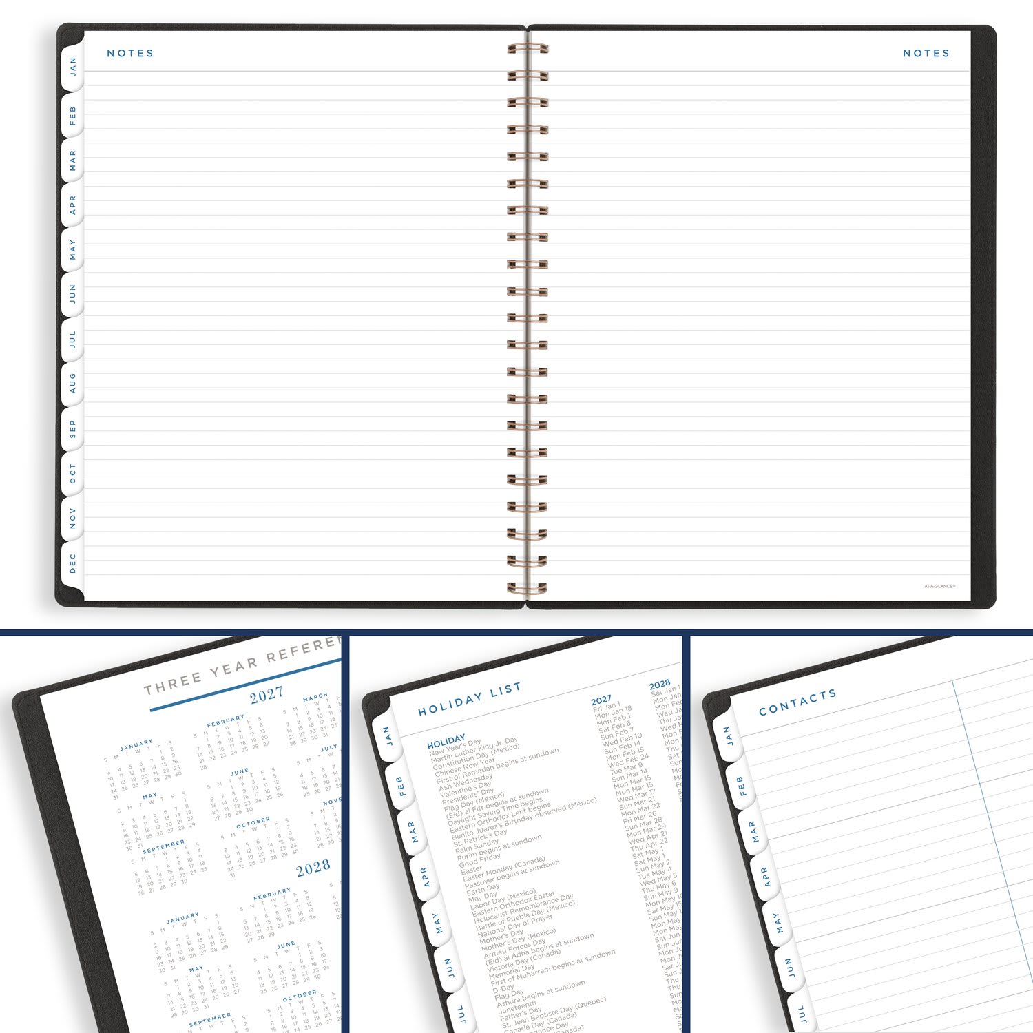 AT-A-GLANCE Signature Collection 2027 Weekly Monthly Planner, Black, Large, 8 1/2in x 11in - Image 3