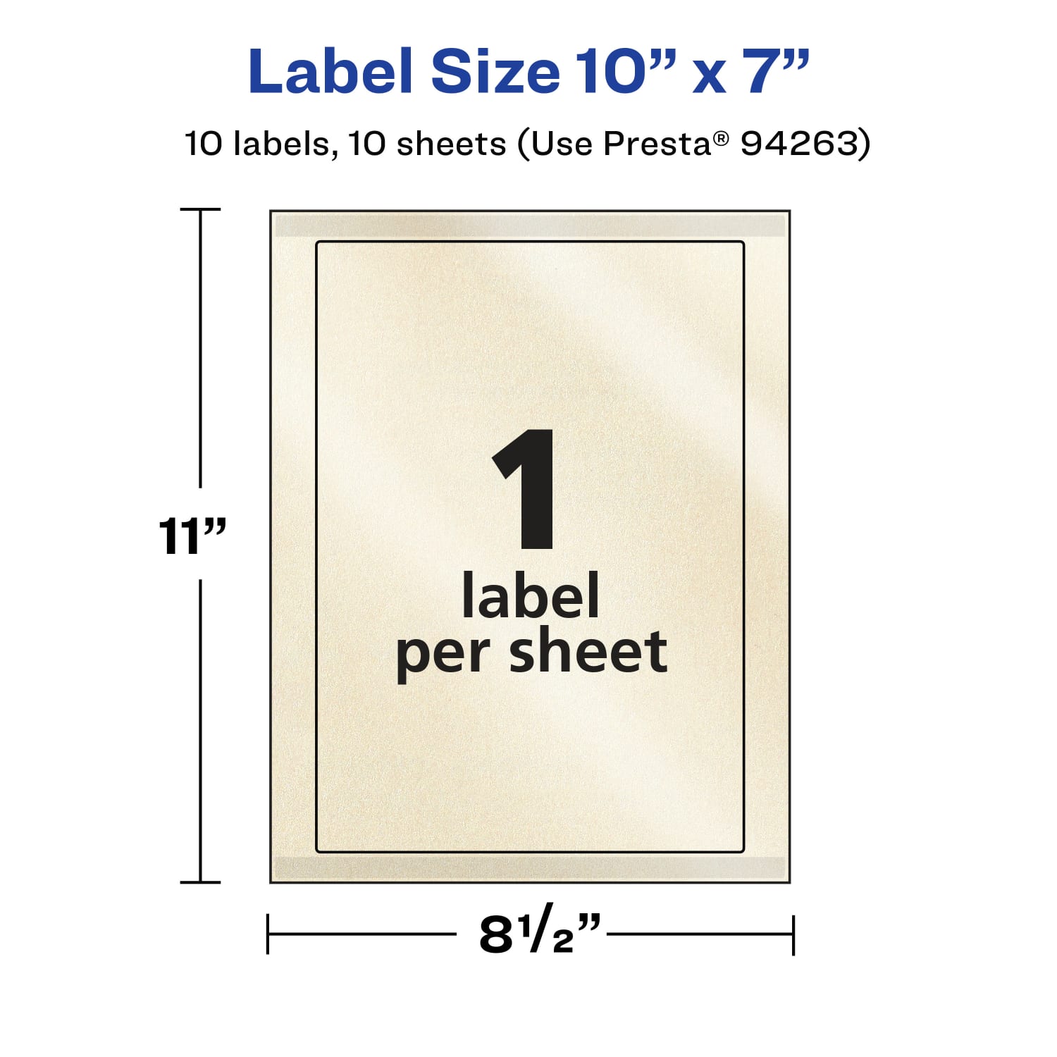Avery Pearlized Permanent Labels With Sure Feed, 94263-PIP10, Rectangle, 10in x 7in, Ivory, Pack Of 10 Labels - Image 6