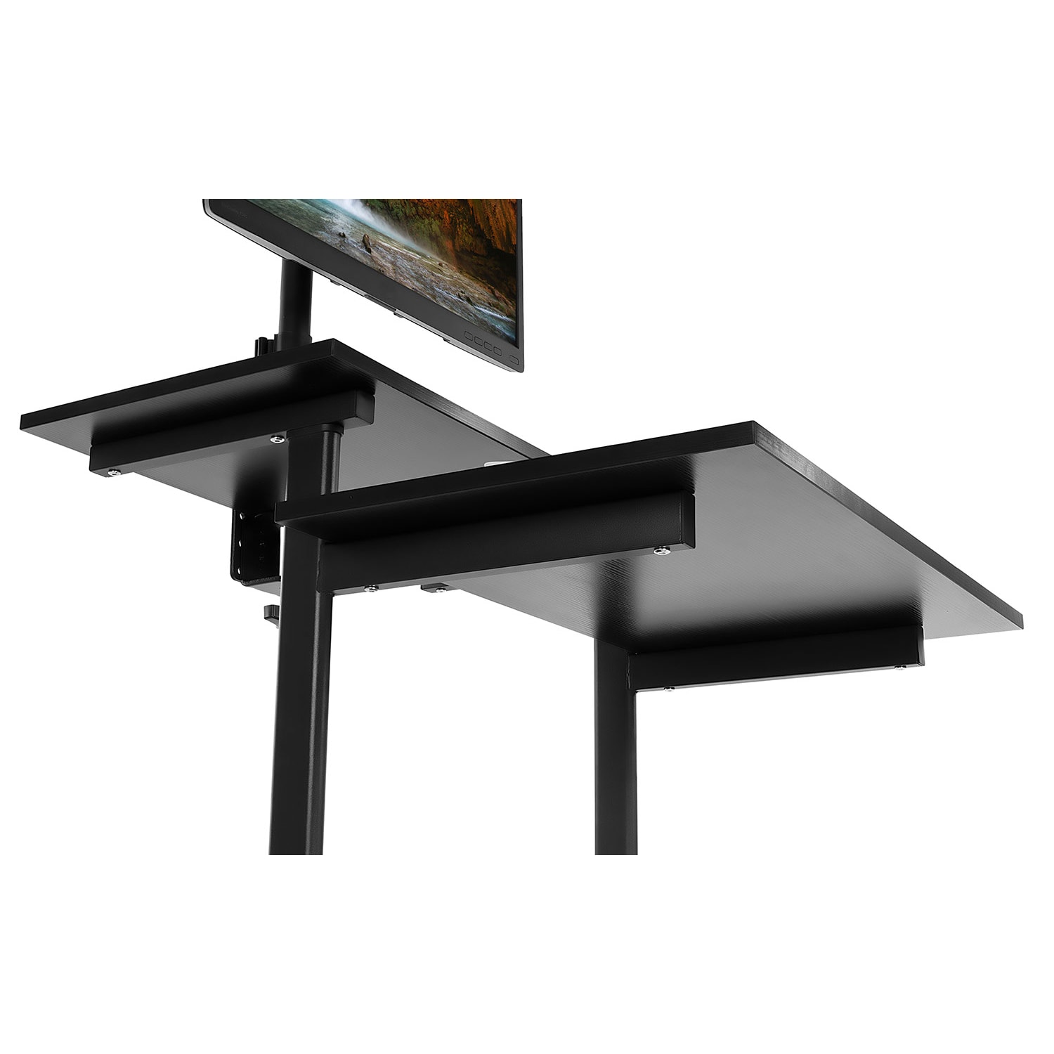 Mount-It! Mobile Computer Workstation With Monitor Mount, 54inH x 27-1/2inW x 26inD, Black - Image 4