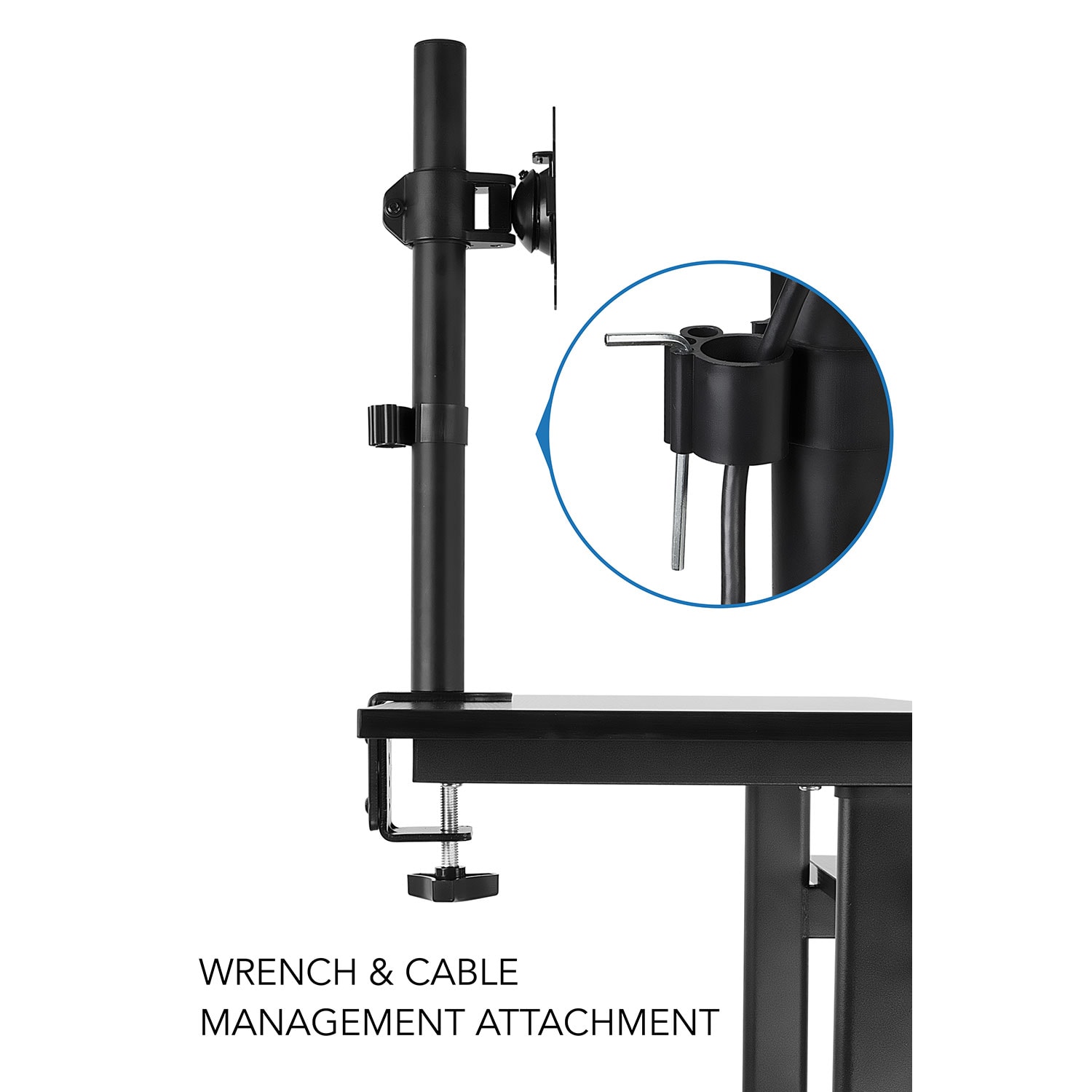 Mount-It! Mobile Computer Workstation With Monitor Mount, 54inH x 27-1/2inW x 26inD, Black - Image 5