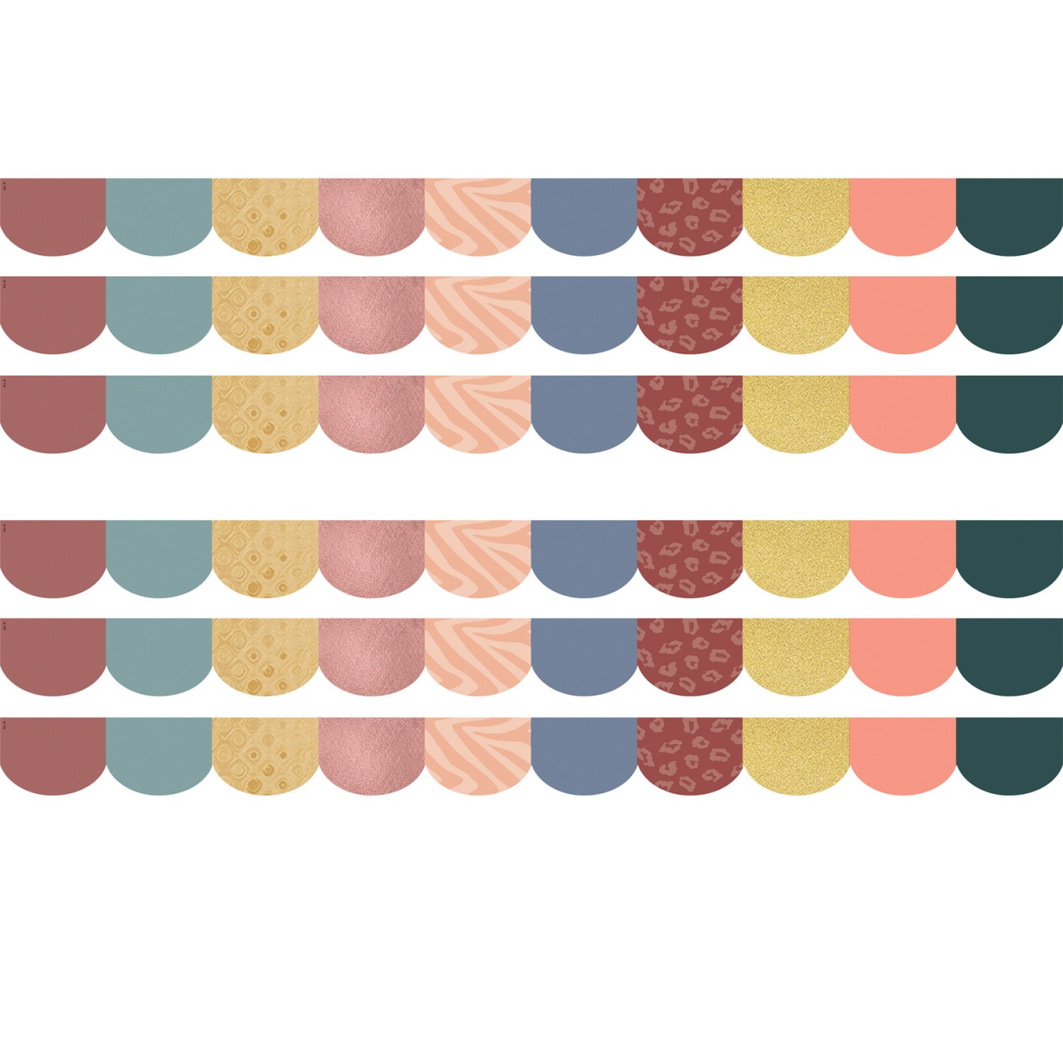 Teacher Created Resources Scalloped Border Trim Packs, 35', Wonderfully Wild, Set Of 6 Packs
