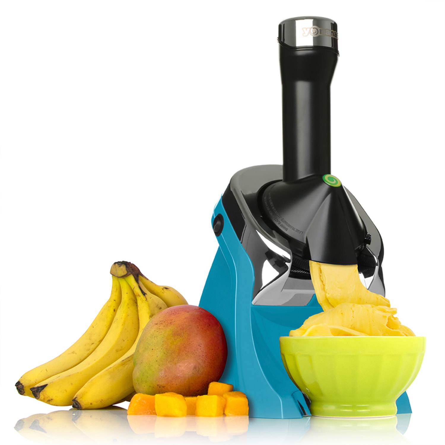 Edgecraft Yonanas Deluxe Non-Dairy Frozen Fruit Soft Serve Dessert Maker, 10-1/4in x 15-5/8in x 6-1/2in, Teal - Image 3