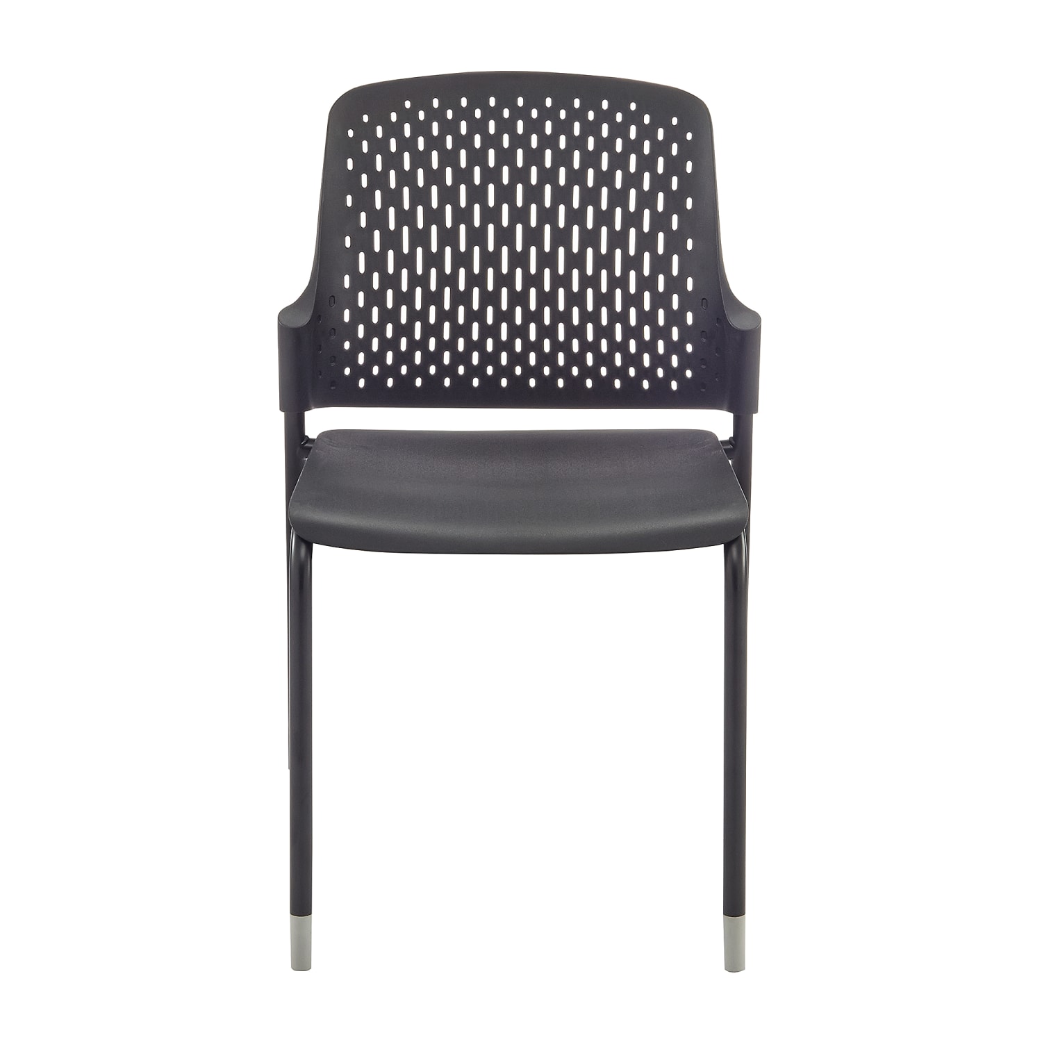 Safco Next Plastic Seat Plastic Back Stacking Chair 18 12in Seat Width Black SeatBlack Frame Quantity 4 PopularChairscom