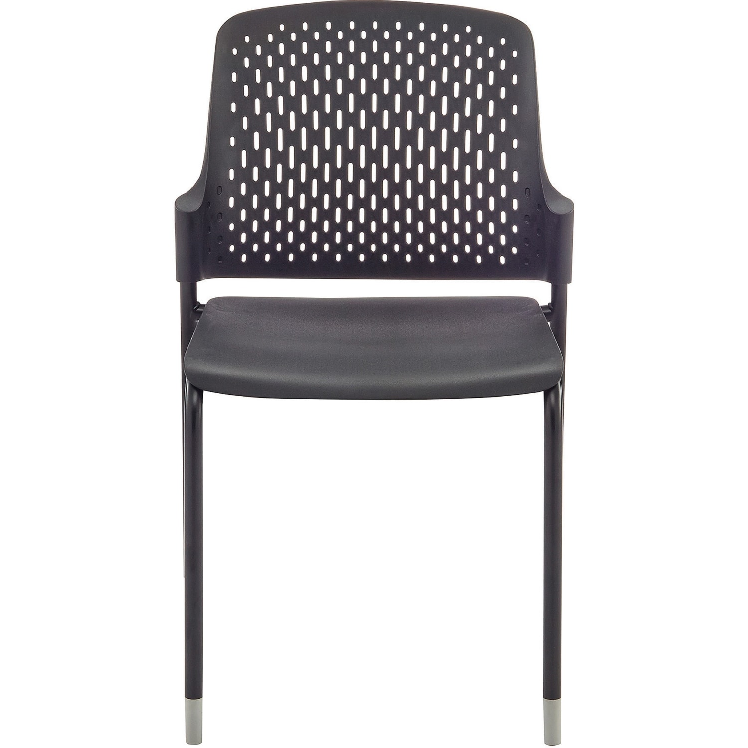 Safco Next Plastic Seat Plastic Back Stacking Chair 18 12in Seat Width Black SeatBlack Frame Quantity 4 PopularChairscom