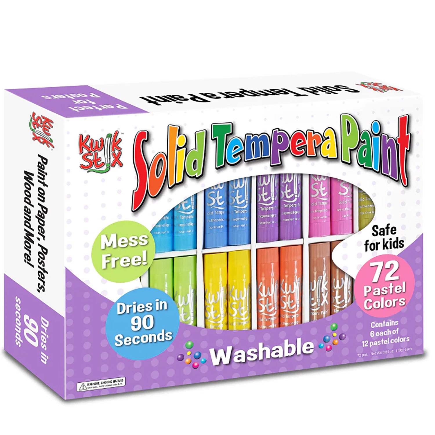 The Pencil Grip Kwik Stix Tempera Paint Sticks, Pastel Colors, Pack Of 72 Sticks - Image 5