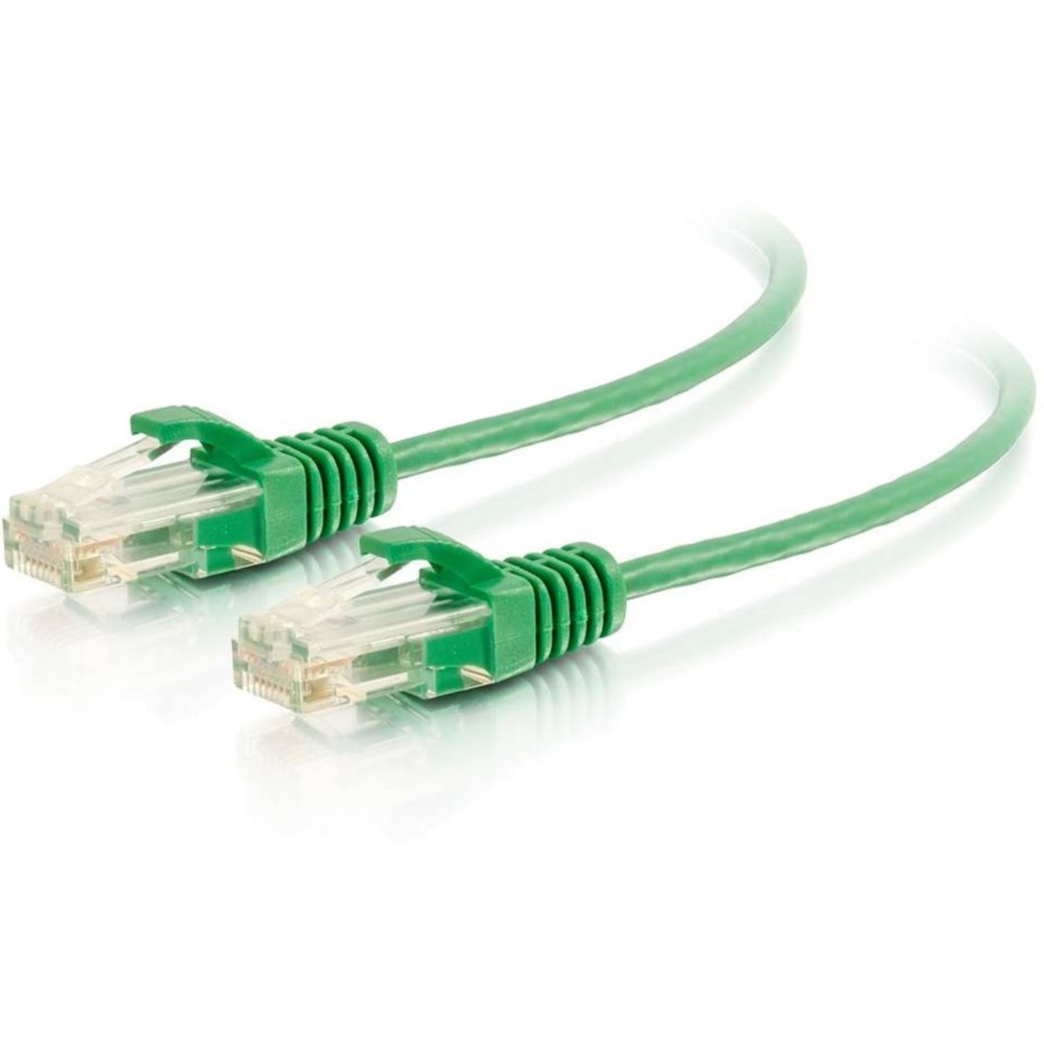 C2G 10ft Cat6 Snagless Unshielded (UTP) Slim Ethernet Cable - Cat6 Network Patch Cable - PoE - Green - 10 ft Category 6 Network Cable  - 01164