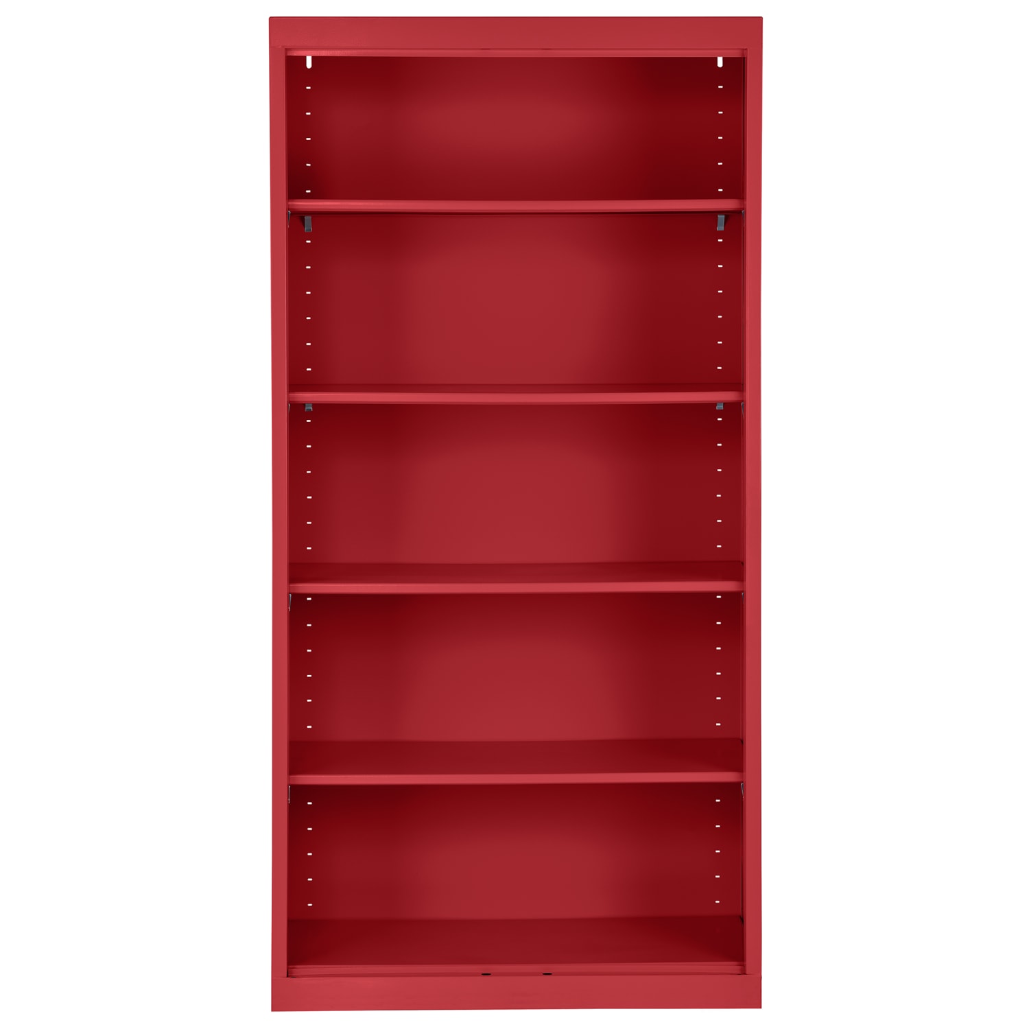 Sandusky Lee 72inH 5-Shelf Welded Steel Bookcase, Red - Image 4